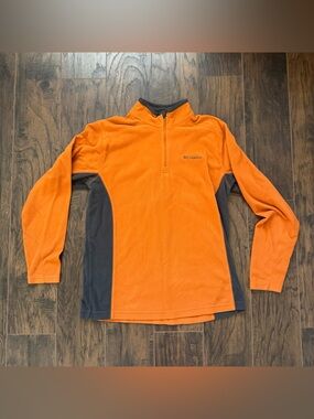 Columbia Orange & Gray - Men's M Long Sleeve Fleece 1/4 Zip Jacket